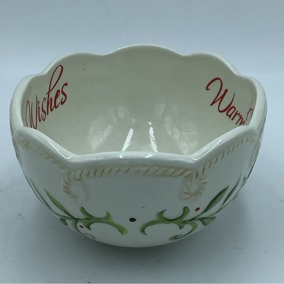 Fitz and Floyd  Warm Wishes Oval Sentiment Bowl - Picture 2 of 7
